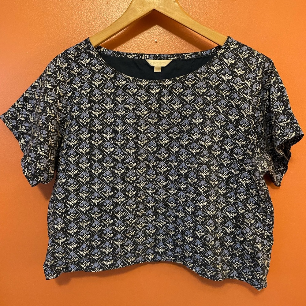 Voloshin Cropped Block Printed Shirt